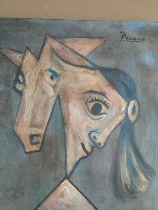 VINTAGE PABLO PICASSO OIL ON CANVAS SIGNED VERY RARE 3