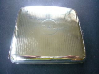 Antique Sterling Silver 925 Cigarette Case W&h Sheffield 1923 97g Engraved T.  W.  L