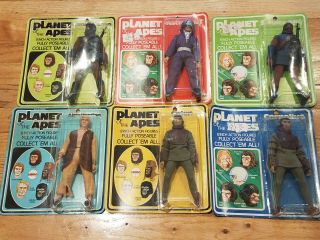 Set Of 6 Mego Vintage Planet Of The Apes Action Figures 1967 Rare Moc