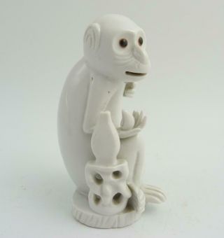 CHINESE BLANC DE CHINE PORCELAIN FIGURE OF A SEATED MONKEY,  REPUBLIC PERIOD 2