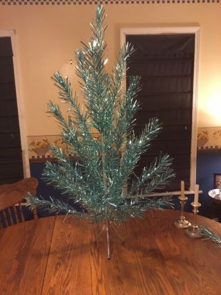 Rare Vintage Aluminum Icy Blue Christmas Tree Fairyland 4 Foot