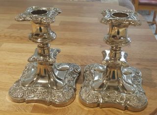 Vintage Silver Plated Ornate Candlesticks Candle Holders