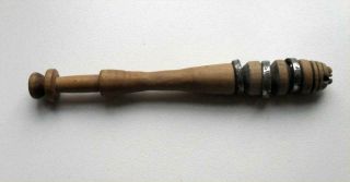 Antique Wooden South Bucks Lace Bobbin With Jingles C1900 Saunders Brothers