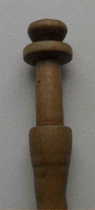 ANTIQUE WOODEN SOUTH BUCKS LACE BOBBIN WITH JINGLES C1900 SAUNDERS BROTHERS 2