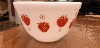 Pyrex Red Strawberry Rare 401 Bowl Unmarked Htf Fruit Holy Grail