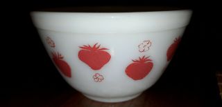 PYREX Red Strawberry RARE 401 Bowl Unmarked HTF Fruit Holy Grail 2