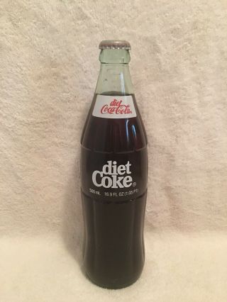 Rare Full 16.  9oz Diet Coca - Cola Acl Soda Bottle