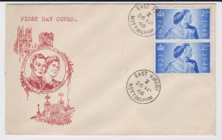 Gb Stamps Rare First Day Cover 1948 Silver Wedding East Kirkby Nottingham