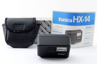 【rare In Box】 Konica Hx - 14 Black Auto Shoe Mount Flash For Hexar Japan 526