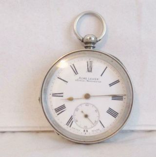Antique " Acme Lever " Silver Key Wind Pocket Watch " H.  Samuel " Manchester