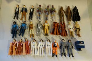 Vintage Star Wars Complete Set Of Action Figures Weapons And Storage