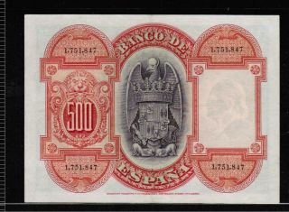 Spain 500 PESETAS 1927 Large note AU == Rare 2