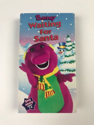 Barney Waiting For Santa Vhs Video Sing Along Song Rhyme Rare Movie