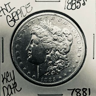 1885 S Morgan Silver Dollar Coin 7881 Rare Key Date