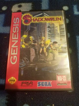 Shadowrun (sega Genesis,  1994).  Complete In A Box.  Rare.