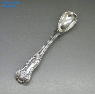 Antique Victorian Large Solid Silver Kings Pattern Mustard Spoon 40g 13.  6cm 1874