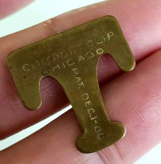 Antique Comfort Clip Chicago Brass Patent Dec 1 1900