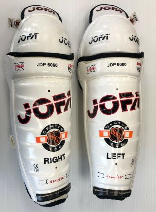 Vintage Rare Jofa 6060 Senior Ice Hockey Shin Guards Size 16 " Inch Vtg Pads Sr