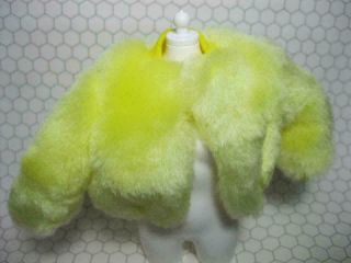 Vintage 1990 Barbie Doll United Colors Of Benetton Clothes Yellow Fur Coat