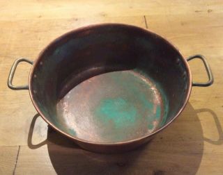 Large Antique French Copper Jam Pan