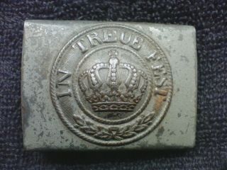 Wwi Ww1 German Steel Bavarian Bavaria Belt Buckle In Treue Fest Field Grey Rare