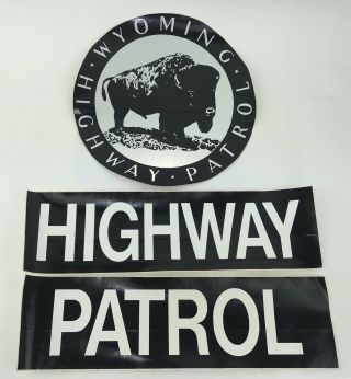 Vintage Wyoming Highway Patrol Decal Decals Buffalo Bison Rare