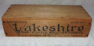 Lakeshire Pasteurized Processed Cheese 5 Wooden Box 12 " X 5 " X 3 "
