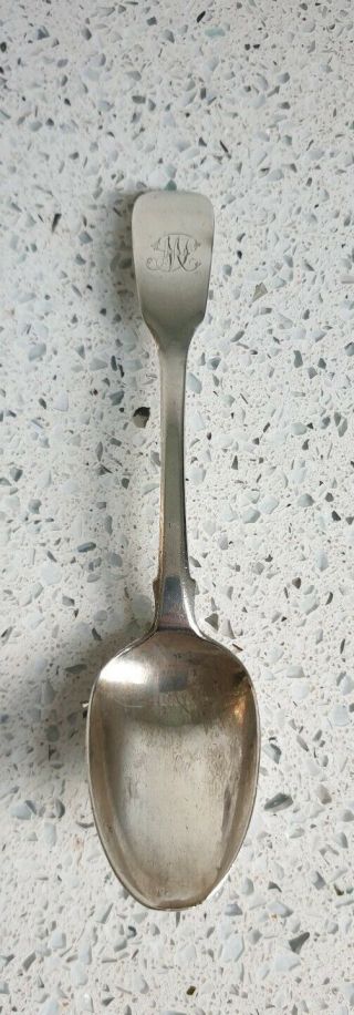 Antique Fiddle Pattern Solid Silver Hallmarked Georgian Teaspoon