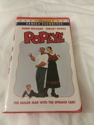 Paramount Vhs Popeye 1996 Cult Clamshell Robin Williams Collectors Vintage Rare