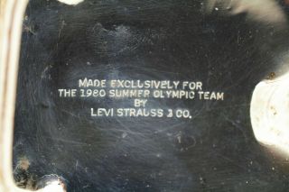 RARE VINTAGE 1980 LEVI STRAUSS & CO US OLYMPIC TEAM STERLING FRONT BELT BUCKLE 3