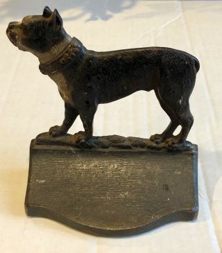 Antique B&h Bradley Hubbard Boston Terrier Dog Cast Iron Doorstop