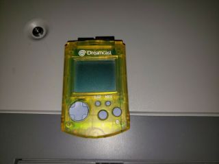 Yellow Sega Dreamcast Vmu Official Oem Memory Card Very Rare