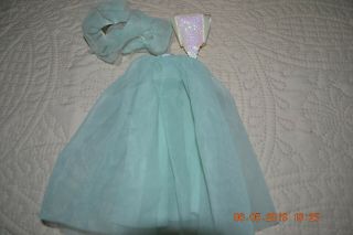 Vintage Green Barbie Chiffon Skirt With Top And Shawl