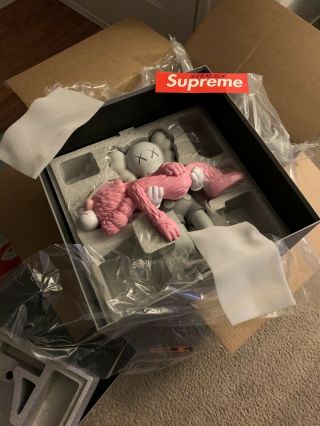 Kaws Gone Companion BFF Vinyl Figure Pink Grey Limited In Hand Ready To Ship 2