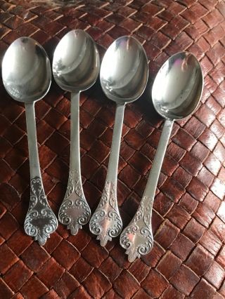Thomas Bradbury & Sons 4 Antique Solid Silver Teaspoons