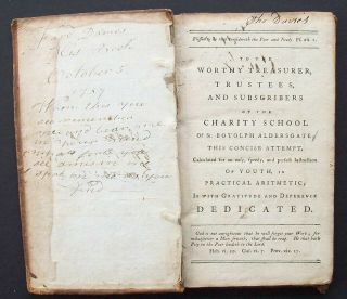 Antique Book Arithmetic Instruction Charity School Of St Botolph Aldersgate 1798
