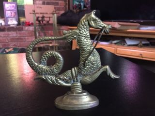 Antique Vintage Brass Seahorse Figure Statue