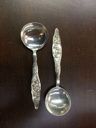 Sterling Gorham Whiting Lily Of The Valley Cream Round Soup Spoons 5 " - No Mono