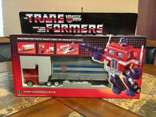 Transformers 1985 Authentic Optimus Prime G1 Autobot Complete Box Very Rare
