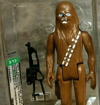 Star Wars Vintage Chewbacca Pbp/kenner Dark Pouch Afa 85,  Gold