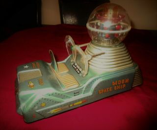 Vintage Rare Nomura Tn Moon Patrol Car Spaceship Tin Litho Toy 1950s