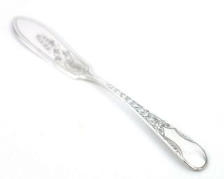 Antique Sterling Silver Butter Knife Bright Cut Floral Spray Sheffield 1913