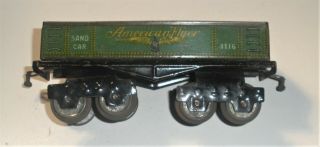Very Rare American Flyer O Gauge 1116 6 1/2 " Green Litho Sand Car From 1919