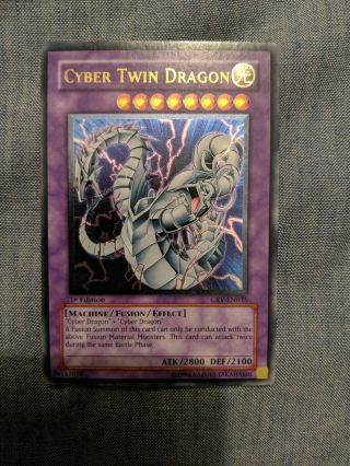 Yugioh Cyber Twin Dragon Crv - En035 Ultimate Rare 1st Edition Near