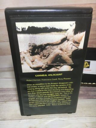 Cannibal Holocaust Rare Horror VHS Gore Cult Classic OOP (c5) 3