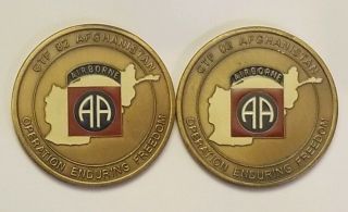 Rare 82nd Airborne Division Abn Commanding General Cg & Csm Ctf - 82 Coin Coins