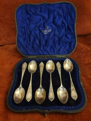 Set Of 6 Silver Tea Spoons,  Hallmarked London 1898 - Noble & Chivers