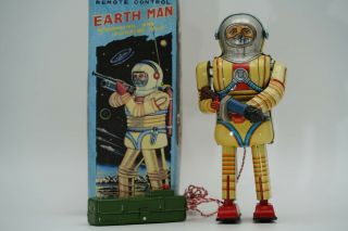 Rare Nomura Earth Man Spaceman Vintage Tin Robot 1950s Japan Robot Naito Shoten 2