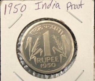 1950 Proof One Rupee Republic Of India Rare Proof India 1950 One Rupee Proof