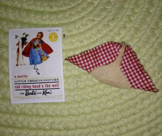 Barbie Vintage Little Red Riding Hood & The Wolf 0880 Straw Basket 1964 Htf